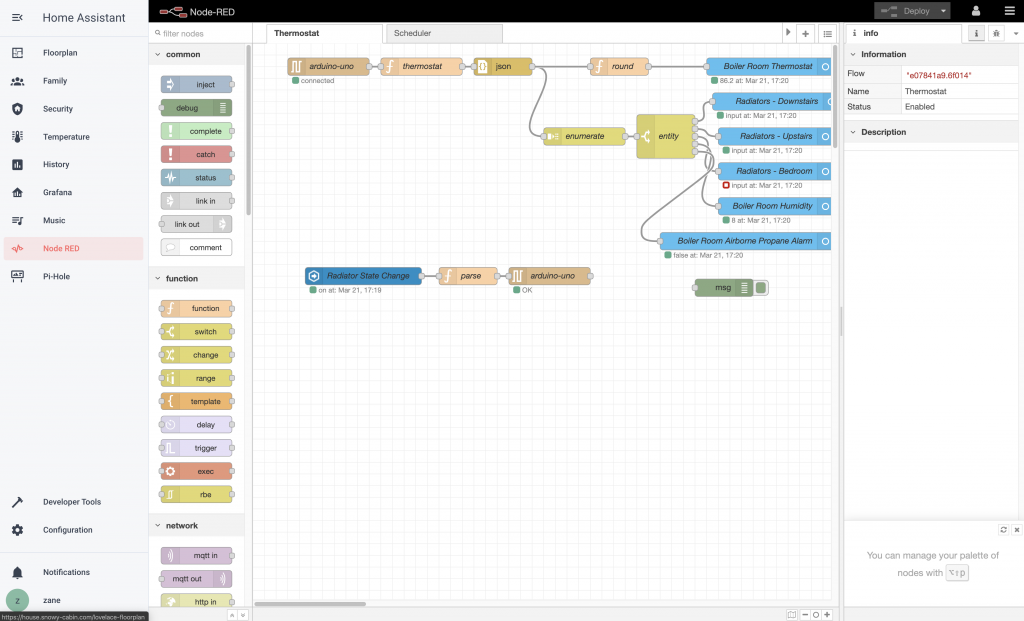 node red in kubernetes docker home assistant panel