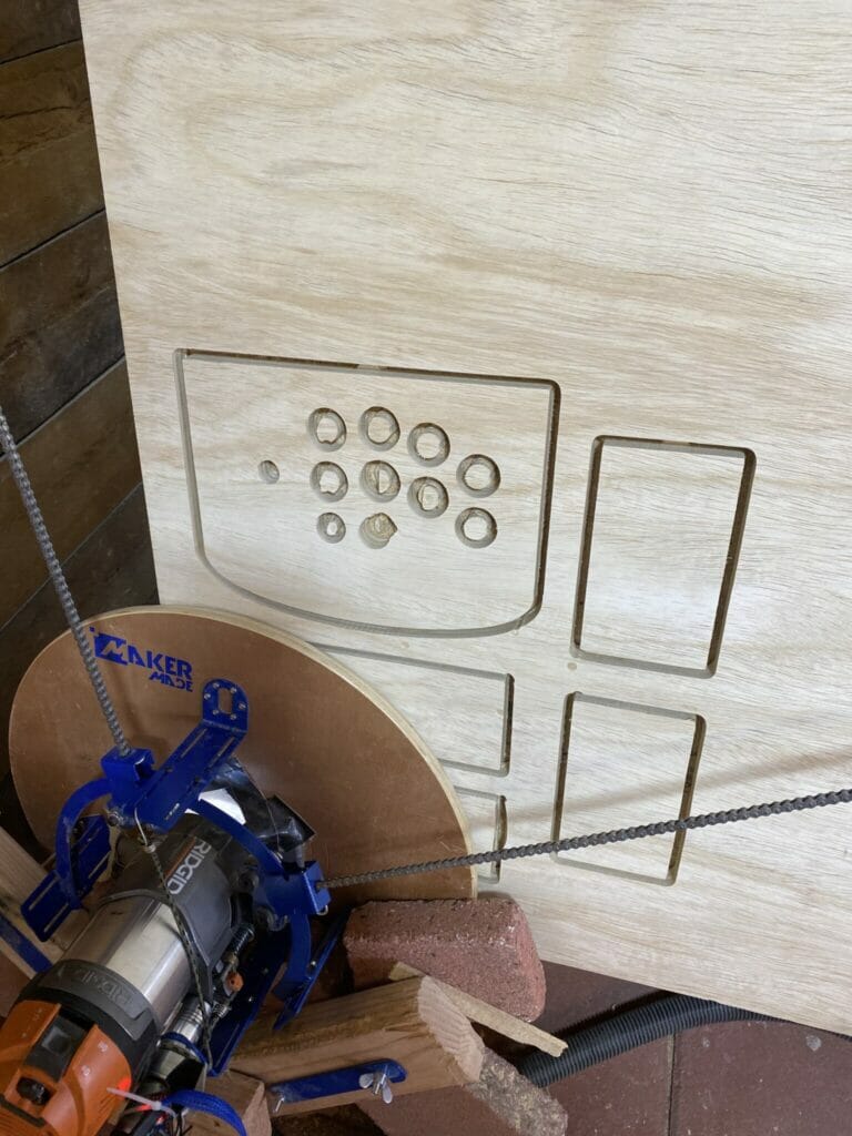 maslow CNC router in the edges of material